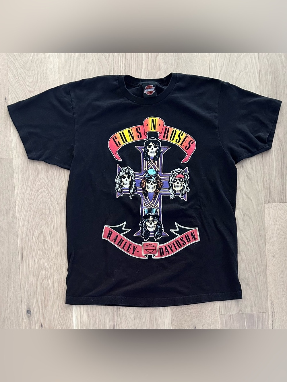 Harley-Davidson Motorcycles x Guns N Roses Waikiki Hawaii Double Sided T-Shirt